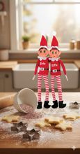 Load image into Gallery viewer, Elves Behavin’ Badly 12" Vinyl Face Elf Dolls in Display