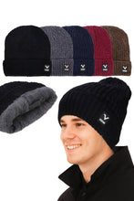Load image into Gallery viewer, Chenille Fleece Lined Knitted Cuffed Beanie: ASSORTED / ONE SIZE
