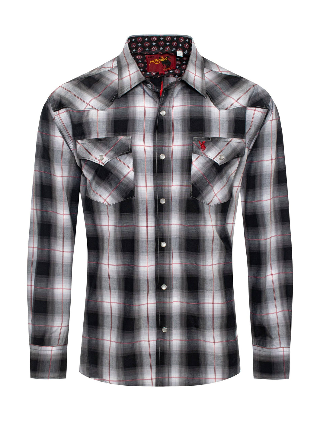 Men's Western Long Sleeve Plaid Shirts With Snap Buttons: S