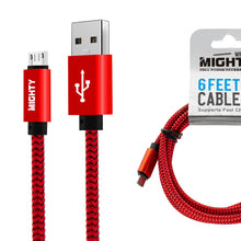 Load image into Gallery viewer, 6FT Fabric Micro USB Cable Mighty