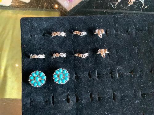 Faux turquoise rings