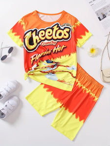 Flamin Hot Cheetos T-Shirt & Lightweight Shorts Outfit Set