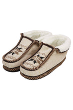 Load image into Gallery viewer, Snowflake Woven Fleece Lined Moccasin Slippers: ASSORTED / ASSORTED