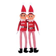 Load image into Gallery viewer, Elves Behavin’ Badly 12" Vinyl Face Elf Dolls in Display
