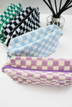 Load image into Gallery viewer, Checkered Knitted Cosmetic Bag: LAVENDER