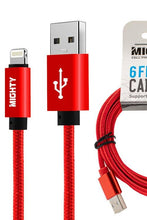 Load image into Gallery viewer, 6FT Fabric Lightning Cable Mighty IP6FT