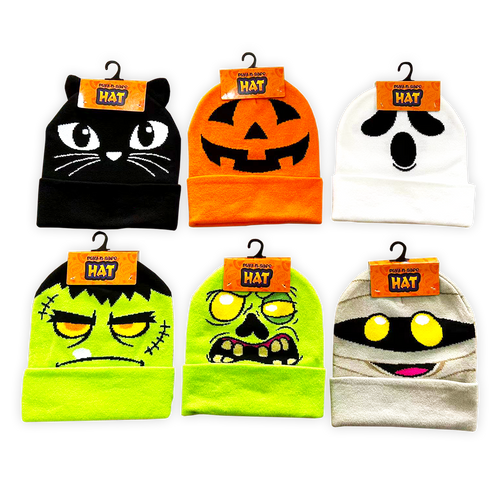 Halloween Knit Hat Beanie Assortment- 24/Pack: Closeout Price