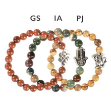 Load image into Gallery viewer, SILVER 8MM INLINE CHARM ENERGY BEAD BRACELETS: TURQUOISE / PAW PRINT