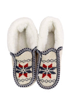 Load image into Gallery viewer, Snowflake Woven Fleece Lined Moccasin Slippers: ASSORTED / ASSORTED