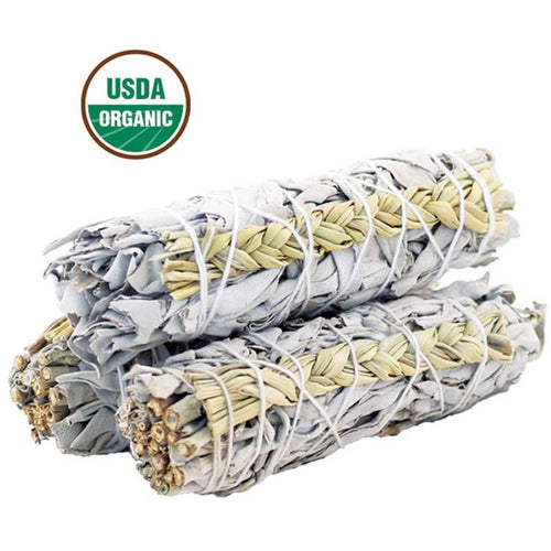 White Sage & Sweetgrass Smudge Stick (4 in.)