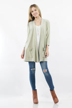 Load image into Gallery viewer, ",....3Q SLEEVE SLOUCHY POCKET OPEN CARDIGAN: BLACK-167488 / XL