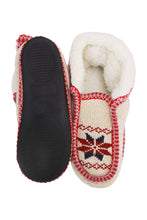 Load image into Gallery viewer, Snowflake Woven Fleece Lined Moccasin Slippers: ASSORTED / ASSORTED