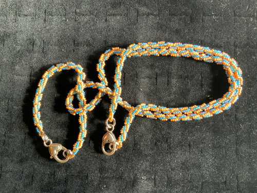 Beaded Nez Perce Necklace And Bracelet Set