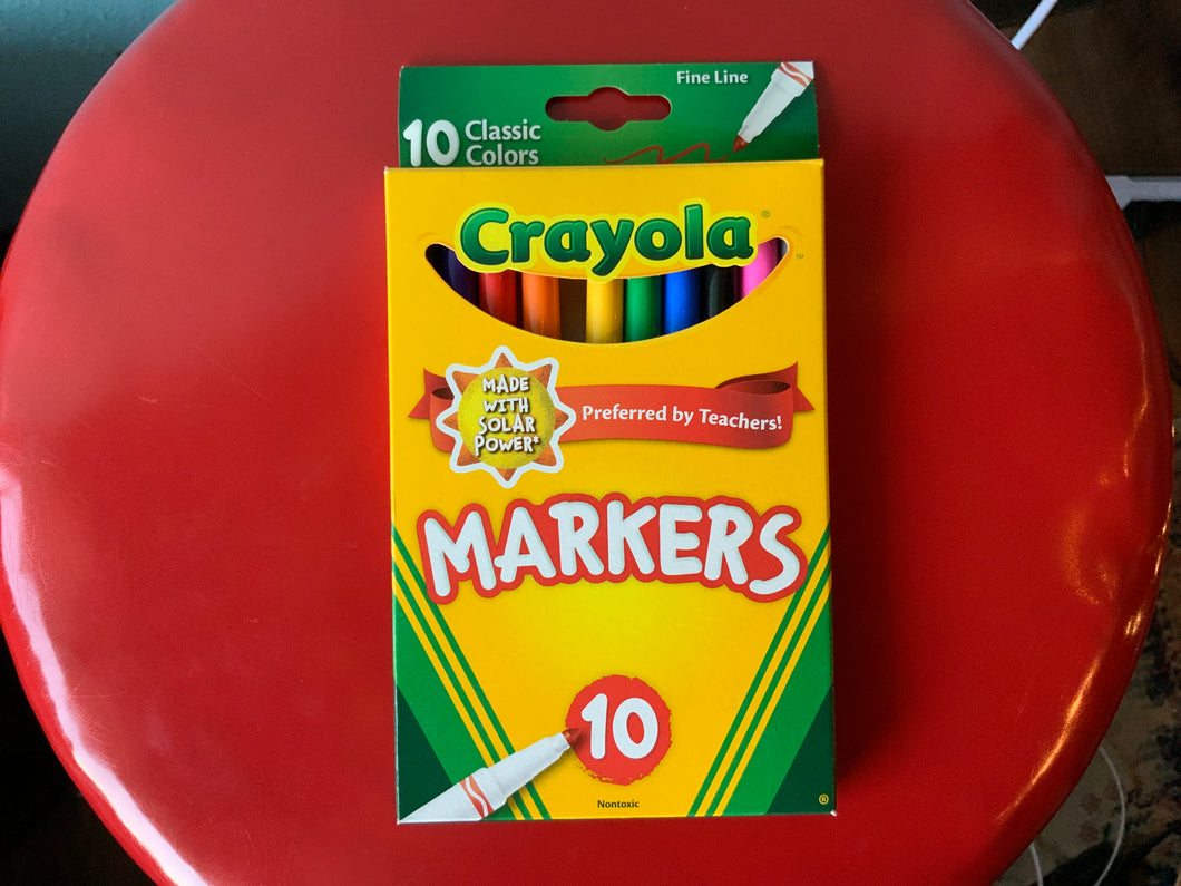 Crayola Fine Line Markers, Classic Colors, 10 Count