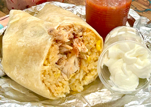 Chicken, Rice, and Cheese Burrito
