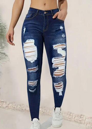 High waisted ripped skinny jeans womens