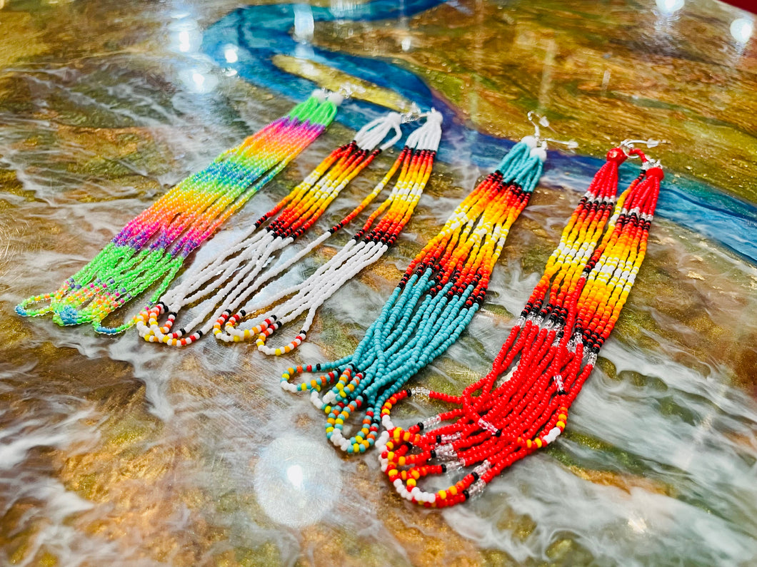 7” Beaded earring by Long Hair