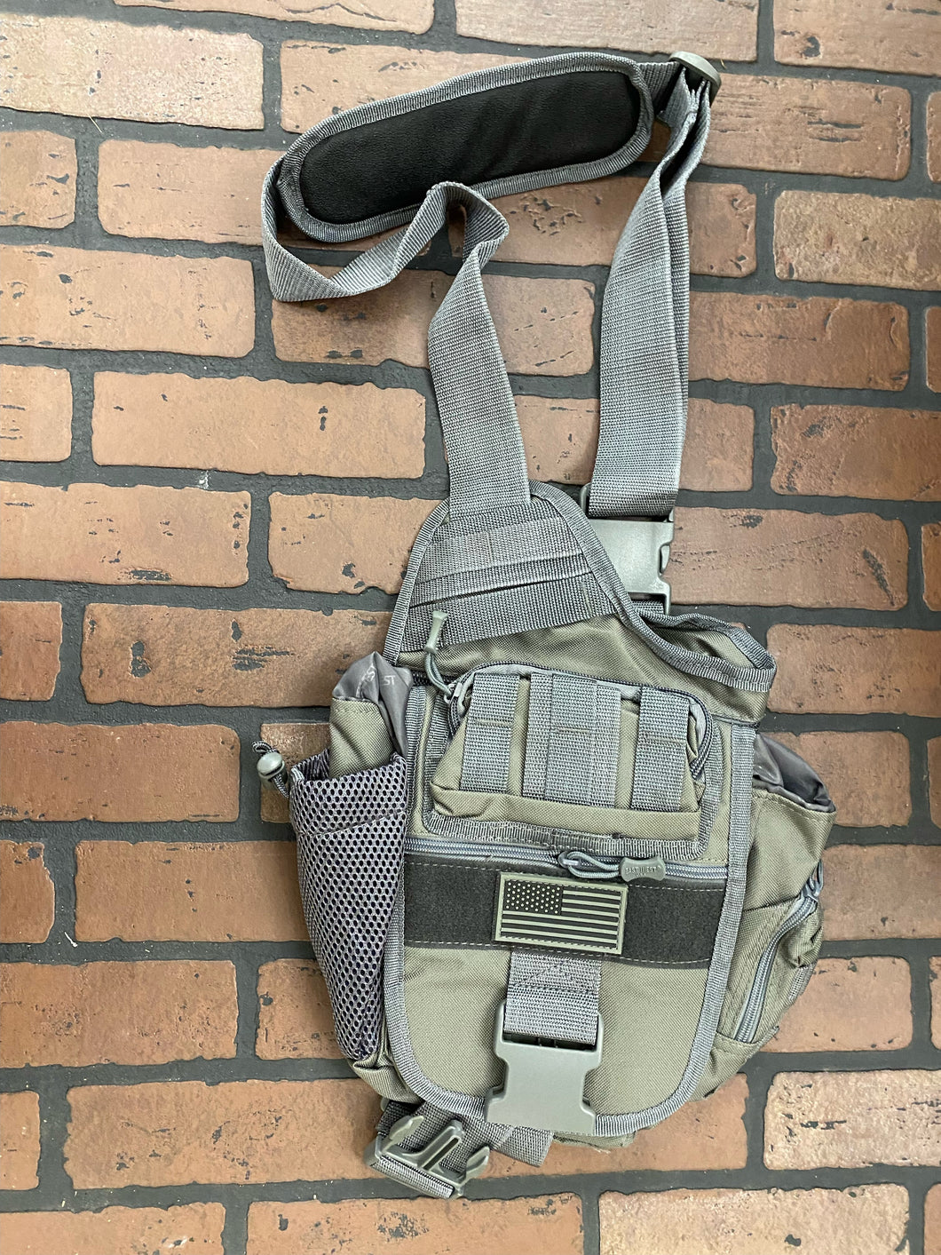 Military Style Shoulder Bag (Gray)