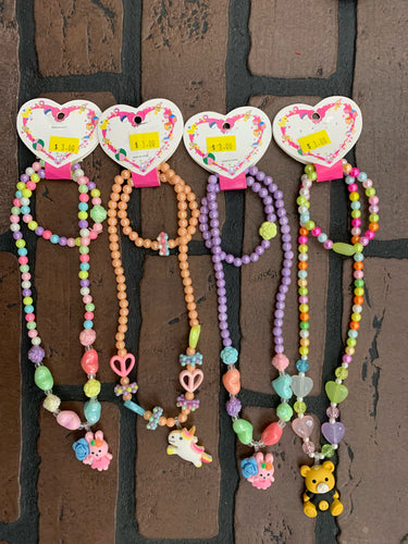 Plastic Kids Necklace and Bracelet