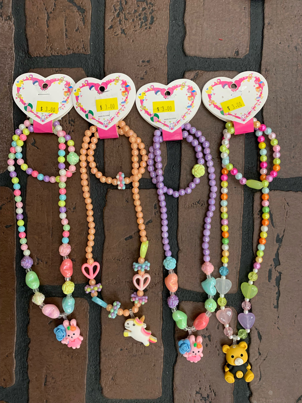 Plastic Kids Necklace and Bracelet