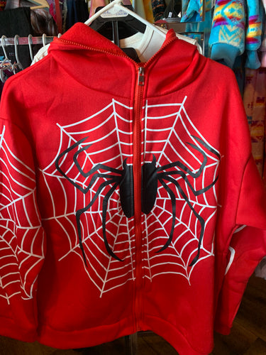 Adult Small Spiderman Zip-Up Hoodie