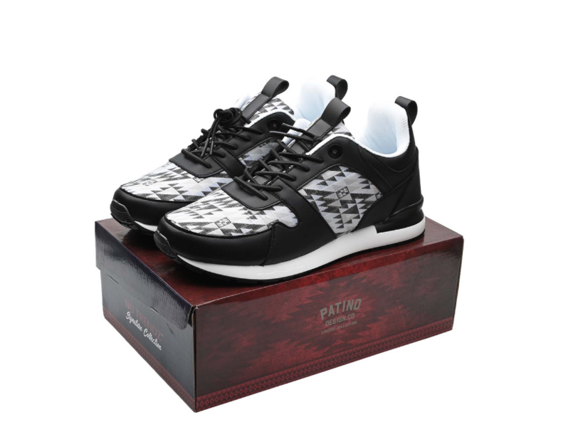 Black, Designer Native Print Athletic Shoes