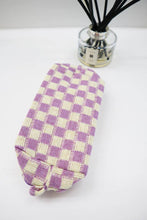 Load image into Gallery viewer, Checkered Knitted Cosmetic Bag: LAVENDER