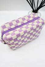 Load image into Gallery viewer, Checkered Knitted Cosmetic Bag: LAVENDER