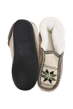 Load image into Gallery viewer, Snowflake Woven Fleece Lined Moccasin Slippers: ASSORTED / ASSORTED