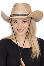 Load image into Gallery viewer, Relaxed Brim Natural Palm Straw Cowboy Hat