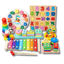 Load image into Gallery viewer, Wooden Puzzle Building Stocking Stuffer Back To School Toy