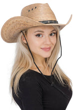Load image into Gallery viewer, Relaxed Brim Natural Palm Straw Cowboy Hat