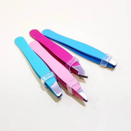 24 pcs Basic Tweezers: Assorted Color / ONE SIZE(24)