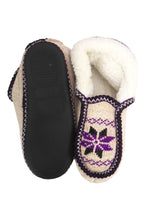 Load image into Gallery viewer, Snowflake Woven Fleece Lined Moccasin Slippers: ASSORTED / ASSORTED