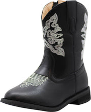 Load image into Gallery viewer, NORTY Tod Boys &amp; Girls Black Cowboy Boot