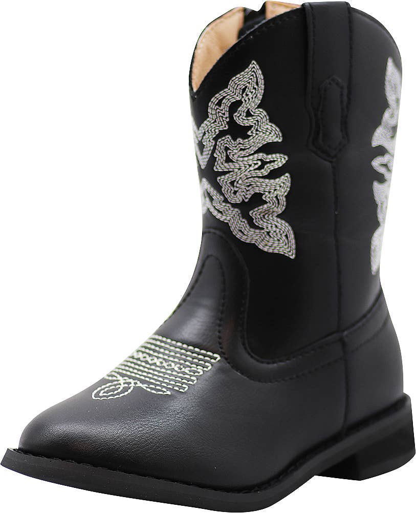 NORTY Tod Boys & Girls Black Cowboy Boot