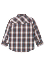 Load image into Gallery viewer, RODEO CLOTHING KID&#39;S PLAID WESTERN LONG SLEEVE SNAP SHIRTS: L (6-7 Yrs)