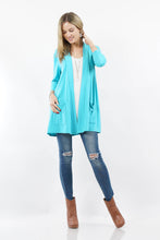 Load image into Gallery viewer, ",....3Q SLEEVE SLOUCHY POCKET OPEN CARDIGAN: BLACK-167488 / XL