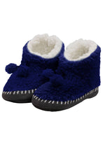 Load image into Gallery viewer, Youths Fuzzy Shearling Moccasin Slipper Boots: ASSORTED / ASSORTED