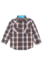Load image into Gallery viewer, RODEO CLOTHING KID&#39;S PLAID WESTERN LONG SLEEVE SNAP SHIRTS: M (4-5 Yrs)
