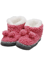 Load image into Gallery viewer, Youths Fuzzy Shearling Moccasin Slipper Boots: ASSORTED / ASSORTED