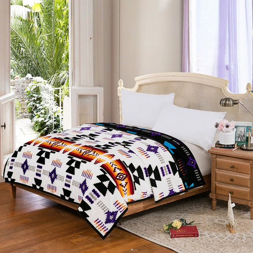 Silk Touch Reversible Queen Size Blanket, WHT
