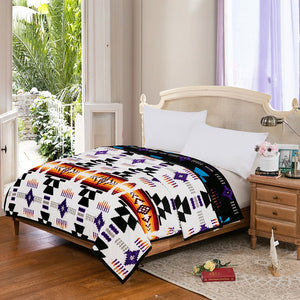 Silk Touch Reversible Queen Size Blanket, WHT