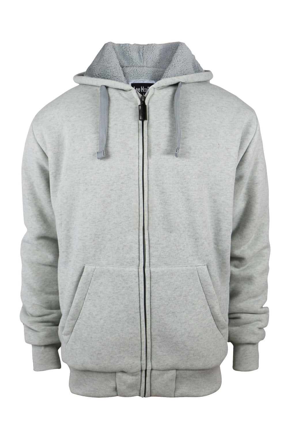 Men's Sherpa Lined Zip Hoodie - Light Grey, S - 2 X